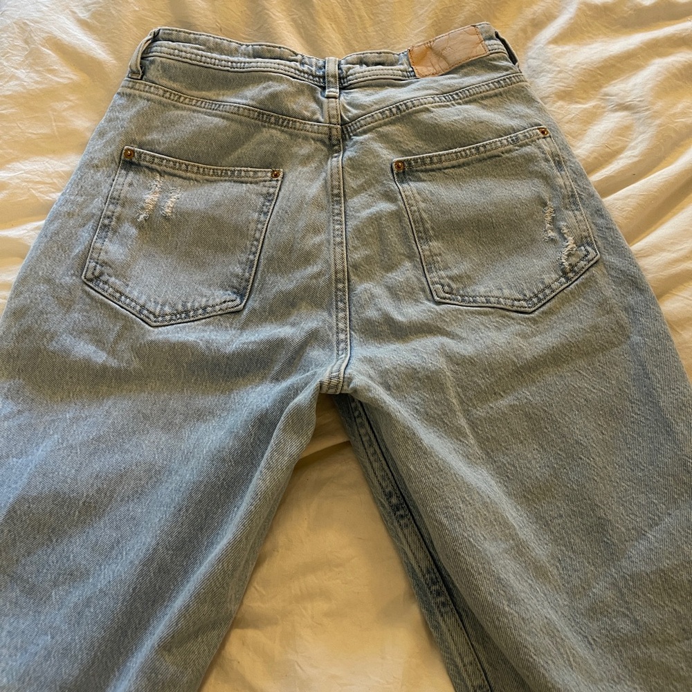 Zara bootcut ripped jeans with slits